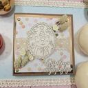 kartka urodzinowa na roczek dla dziecka z suszonymi kwiatami