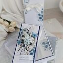 Kartka w pudełku „Szafirowe Gody” - 45 lat razem, dedykacja i życzenia