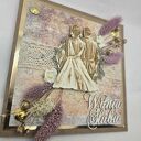 kartka ślubna rustykalna boho suszone kwiaty