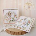 Kartka komunijna, Pamiątka Pierwszej Komunii, prezent "Rose Wine 1" GOTOWA