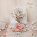 Exploding box komunijny, kartka na komunię "Rose Wine" GOTOWY