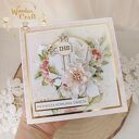 Kartka komunijna, Pamiątka Pierwszej Komunii, prezent "Rose Wine 1" GOTOWA