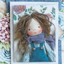 Kartka urodzinowa w stylu scrapbooking "Rośnij szczęśliwie" - bogato zdobiona dla dziewczynki