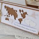 Kartka ślubna dla podróżników w pudełku - eko, kartka ślubna z życzeniami i personalizacją