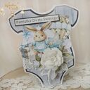 Kartka body na chrzest, roczek, narodziny "CuteBabyGirl" GOTOWA