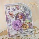 Ręcznie robiona kartka na narodziny dziecka Violet Baby