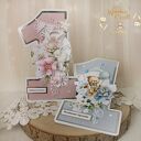 Urodzinowa kartka cyferka, prezent na roczek "OhBabyRose" GOTOWA