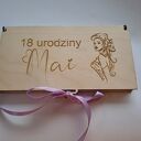 Drewniane pudełeczka na prezent pieniężny