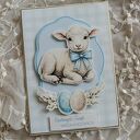 Kartka wielkanocna z barankiem