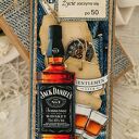 Elegancka kartka dla dżentelmena - whisky & denim, w pudełku, personalizacja