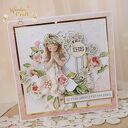 Kartka komunijna, Pamiątka Pierwszej Komunii, prezent "Rose Wine 2" GOTOWA