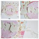 Różowa kartka urodzinowa i gratulacyjna - handmade scrapbooking