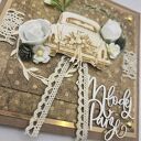 Kartka ślubna rustykalna z suszonymi kwaitami