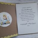 Zestaw 4 kartek wielkanocnych z życzeniami „Niebiesko -żółty”