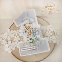 Urodzinowa kartka cyferka, prezent na roczek "Baby Blue 2" GOTOWA