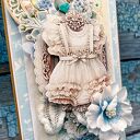 Kartka na chrest w pudełku - Błękity w stylu vintage