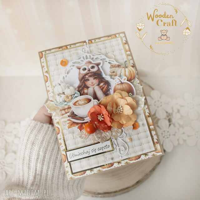 Kobieca kartka urodzinowa z motywem jesieni "Autumn 2" GOTOWA