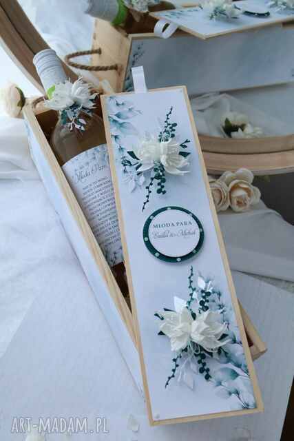 Personalizowana skrzynka na wino dla Pary Młodej - elegancki prezent