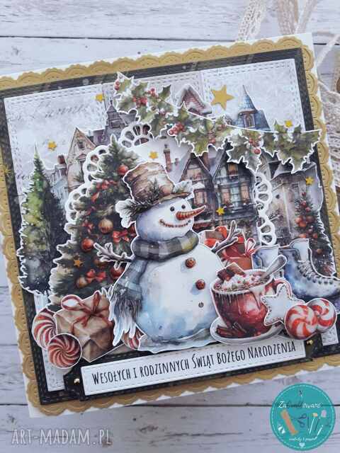 Kartka świąteczna z bałwankiem 2