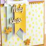 kartka scrapbooking żółte dla chłopca - mały książę