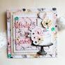 Kartka Ślubna - Młodej Parze z Tortem - scrapbooking ślub prezent