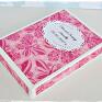 kartka scrapbooking różowe w pudełku na chrzest - personalizacja aniołek