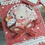 Za Craftowane z scrapbooking z uroczym misiem kartka walentynkowa