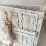 scrapbooking kartka okolicznościowa w jasnych kolorach shabby chic urodziny