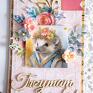 Kartka uniwersalna - Trzymam kciuki! Z Panną jeżykową ) jezyk scrapbooking