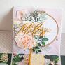 różowe kartka ślubna duży w dniu ślubu nr 1 - styl exploding box boho