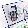 scrapbooking kartki exploding box urodzinowy - z tortem - dla pani moniki urodziny 40