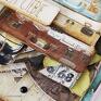 mężczyzna brązowe męska kartka, z walizkami, 591 scrapbooking dla faceta pana