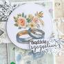 beżowe scrapbooking kartki obrączki ślubna / rocznicowa - bądźcie elegancka pastelowa