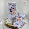 Lulaczkowo kartka ślubna piękna i delikatna, utrzymana w odcieniach bieli prezent scrapbooking telegram