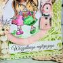 różowe scrapbooking kartka uniwersalna "wszystkiego najlepszego" dla urodziny