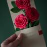 czerwone scrapbooking kartki prezent floral card for mum, mom birthday with roses