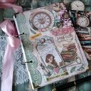 Romantyczny notes/ pamiętnik/ w stylu retro /ręcznie wykonany