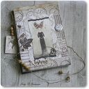 Stylowy notatnik/dziennik A5 w kratkę - rękodzieło scrapbooking