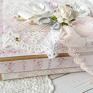 różowe mały notes tilda w pudełku shabby chic