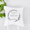 Poduszka na obrączki z haftem personalizowanym - biała bawełna 18x18 cm