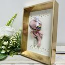 Komplet szydełkowych laleczek voodoo w złotych ramkach - oryginalny prezent ślubny