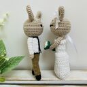 Młoda para króliczki ręcznie robione prezent ślubny