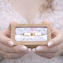 Pudełko na obrączki drewniane personalizowane dąb, minimalistyczne