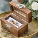 Personalizowane pudełko na obrączki z szybką 9x5 - Serce