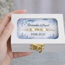 Personalizowane pudełko na obrączki z okienkiem - dąb 12x8 cm
