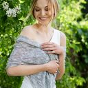Srebrny szal ślubny (etola, bolerko) - odcienie szarości i srebra - 60x160 cm