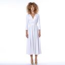 Audrey - elegancka suknia ślubna w bieli z dekoltem kopertowym