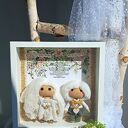 Ramka ślubna dla młodej pary (25x25 cm) - personalizowana pamiątka z parą młodych