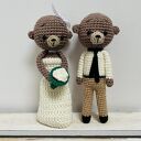 Młoda Para misie maskotki ślubne prezent ręcznie robiony