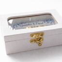 Personalizowane pudełko na obrączki z okienkiem - dąb 12x8 cm